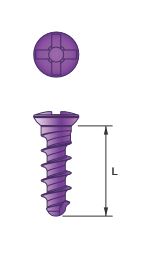 Non locking screw,Ø 3.0,  Ø 1.95 ,  06 mm , Pink