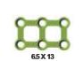 Double Box Plate 6 holes,  Thickness 0.5, Green