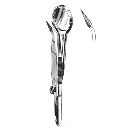 Splinter Forceps with Mirror 12cm