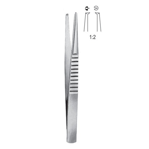 Treves Tissue Forceps, 1x2 Teeth, 25cm