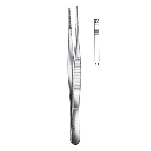 Adlerkreutz Tissue Forceps, 2x3 Teeth, 15cm