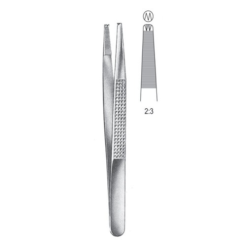 Bonney Tissue Forceps, 2x3 Teeth, 18cm