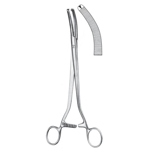 Wertheim Hysterectomy Forceps, Screw Joint, 24cm