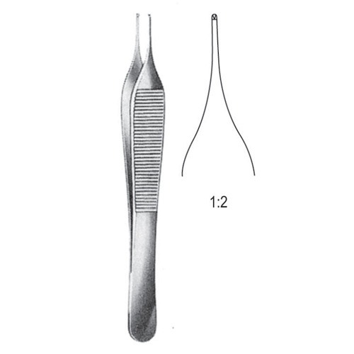 Micro Adson Tissue Forcep 1X2 Teeth 15cm