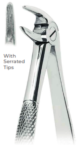 Extracting Forceps With serrated tips FOR Lower roots  Fig. 33L