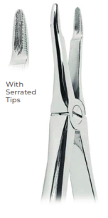 Extracting Forceps With serrated tips  FOR Upper roots  Fig. 41