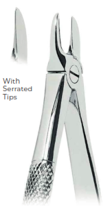 Extracting Forceps With serrated tips For separating upper molars Fig. 54