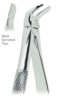 Extracting Forceps With serrated tips For separating lower molars Fig. 56