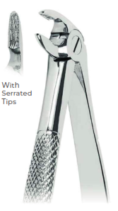 Extracting Forceps With serrated tips  FOR Lower roots  Fig. 60