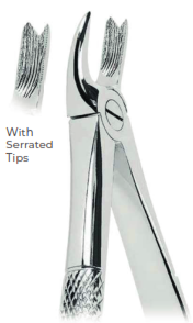 Extracting Forceps With serrated tips FOR Upper molars, right  Fig. 66R