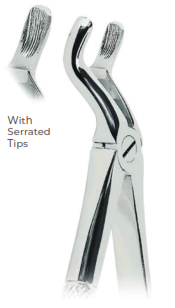 Extracting Forceps With serrated tips FOR Upper third molars Fig. 67A