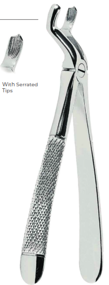 Extracting Forceps With serrated tips FOR Upper third molars, Ieft Fig. 67 1/2 L