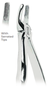 Extracting Forceps with Coderella handle With serrated tips for Upper premolars Fig. 7