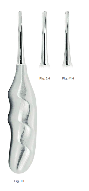 Heidbrink Root Elevators with Anatomically Shaped Handle in stainless steel Fig. 2H