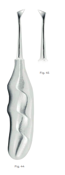 Cryer Root Elevators with Anatomically Shaped Handle in stainless steel Fig. 45