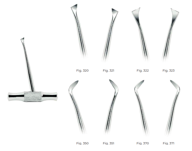 Walter F. Barry Root Elevators with stainless steel handle Fig. 322