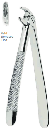 Extracting Forceps for Children With serrated tips for  Lower premolars Fig. 13S