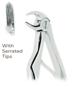 Extracting Forceps for Children - Klein pattern With serrated tips for Lower roots Fig. 7