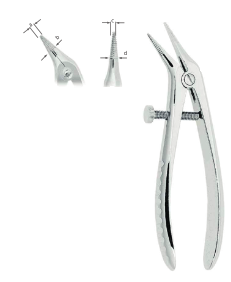 Böhm Telescope Crown Pliers, 11.5cm, A=3.3mm, B=4mm, C=2.3mm, D=3mm