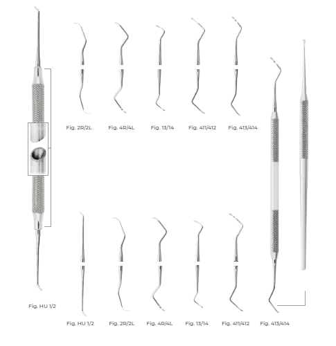 Columbia Curettes and Scalers, Fig 411/412