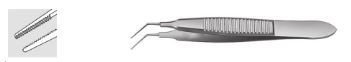 Bonn Model Iris Forceps Angled, 8.0 mm, serrated