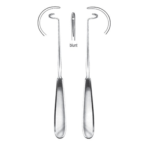 Deschamps Reverdin Suture Needle, Blunt, Left, 21cm