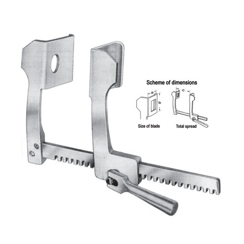 Finochietto Rib Spreaders (For Adult), S/S, (A=85mm, B=65mm, C=175mm)