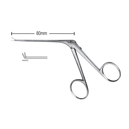 Mini Mcgee Alligator Micro Ear Forceps,3.0x0.6mm Curved Up, Serrated