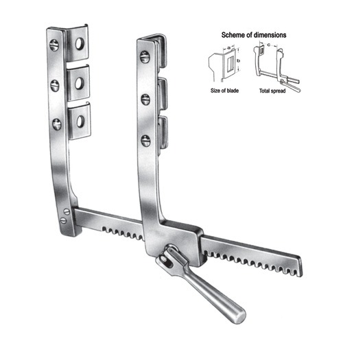 Morse Sternal Rib Spreaders, Alu, (A=30mm, B=35mm, C=200mm)