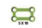 [FBP-19-04M] Box Plate 4 holes, 5x10   Thickness 0.5, Green