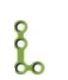 [FLR-19-04L] L-Left Plate 90º 4 Holes,  Thickness 0.5, Green