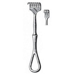 [RI-208-03] Volkmann Retractor, 3 Prongs, Blunt, 11.5cm