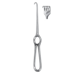 [RI-220-04] Volkmann Retractor, 4 Prongs, Semi Sharp, 21.5cm