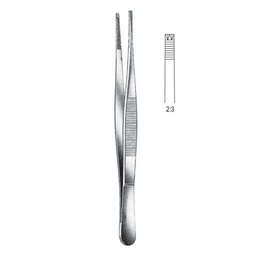 [RF-182-20] Adlerkreutz Tissue Forceps, 2x3 Teeth, 20cm