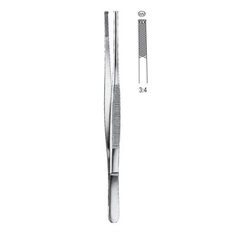 [RF-186-25] Stille-Barraya Tissue Forceps, 3x4 Teeth, 25cm