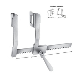 [RS-226-01] Finochietto Rib Spreaders, S/S, (A=36mm, B=45mm, C=140mm)