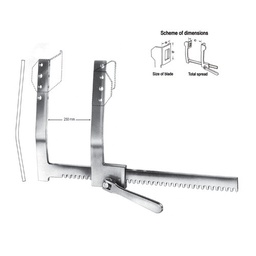 [RS-260-40] Finochietto Rib Spreaders (3 Pairs Of Exchangeable Blades), Alu, Blades Only