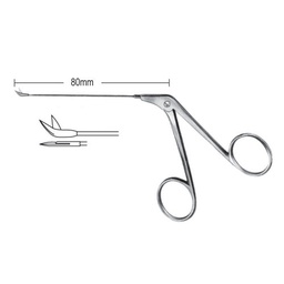 [RV-162-02] Wullstein Micro Ear Scissors, 4.0x0.8mm Curved Up