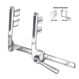 [RS-296-01] H-Ankeney Rib Spreaders (Child Size, Double Swivel Blades), Alu, (A=20mm, B=20mm, C=160mm)