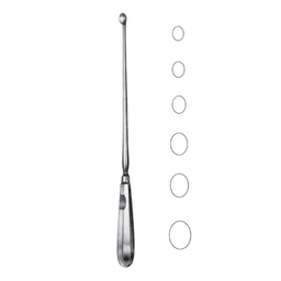 [RAE-512-06] Schroeder Uterine Scoops, 30cm, Sharp, Rigid