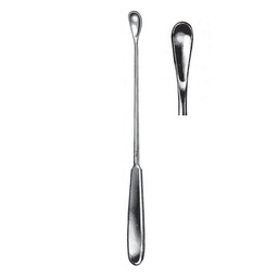 [RAE-514-02] Gourdet Uterine Scoops, 28cm, Blunt, 8 mm