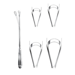 [RAE-536-35] Bumm Uterine Curettes, Sharp, 34cm, 35 mm, (Malleable)