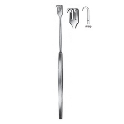 [RI-136-03] Retractor, Sharp, 3 Prongs, 16cm